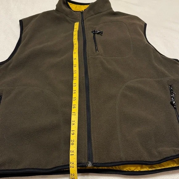 Free Country Reversible Vest Olive Green Fleece - Picture 7 of 7
